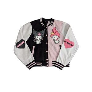 Sanrio Hello Kitty My Melody And Kuromi Varsity Jacket Split Size XL Kawaii